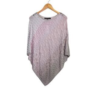 White House Black Market Metallic Knit Poncho Romantic Boho Women's Size Small